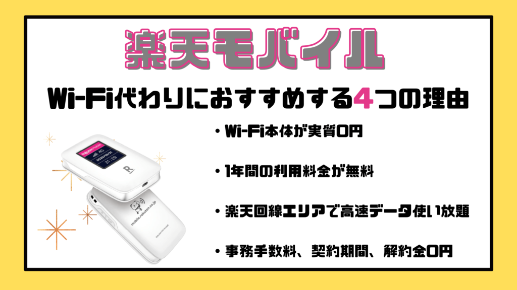 【Rakuten WiFi Pocket登場】楽天モバイルをWi-Fi代わりにおすすめする4つの理由